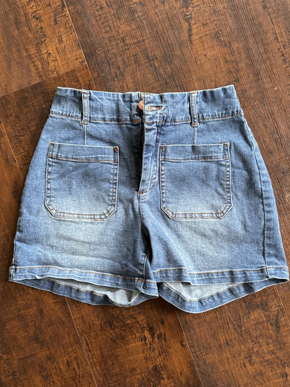 bagatelle Classic Blue Denim High-Rise Jean Shorts